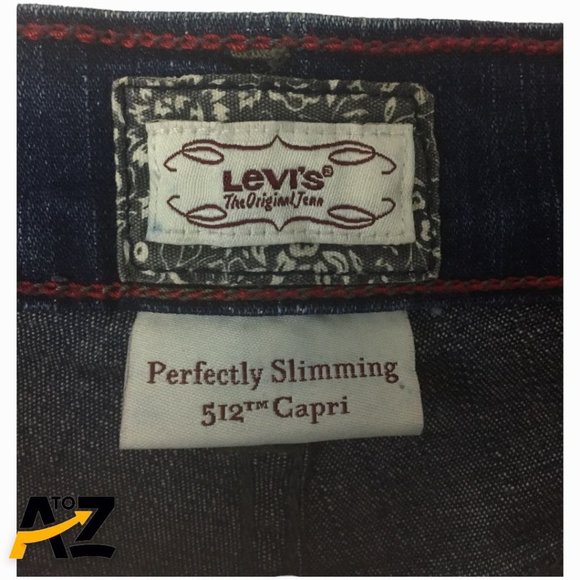Levis 512 Perfectly Slimming Womens Jeans Capri Size 12 Blue Stretch - Picture 9 of 13